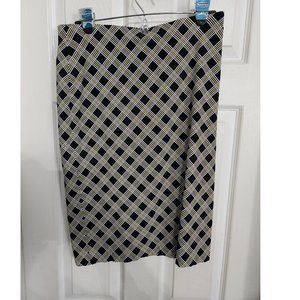 Plaid pull on pencil skirt